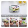 Chic Wildflowers Pill Case Portable Square Pill Organizer Metal Vitamin Medicine Case Daily Travel Pill Box with 2 Compartments for Vitamins Fish Oils Supplements view 4
