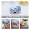 Christmas Blue Snowflakes Pill Case Portable Square Pill Organizer Metal Vitamin Medicine Case Daily Travel Pill Box with 2 Compartments for Vitamins Fish Oils Supplements view 4