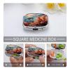 Corals and Turtles Pill Case Portable Square Pill Organizer Metal Vitamin Medicine Case Daily Travel Pill Box with 2 Compartments for Vitamins Fish Oils Supplements view 4