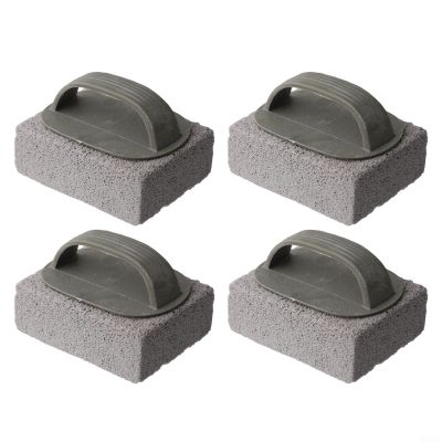 FABULETTA Ergonomic BBQ Cleaning Brick Set with Handle - Natural Pumice Stone Grill Cleaner for Scratch-Free Grates, Oven Racks and Stovetops, Reusable Eco Tool