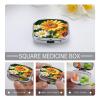 Colorful Flowers Pill Case Portable Square Pill Organizer Metal Vitamin Medicine Case Daily Travel Pill Box with 2 Compartments for Vitamins Fish Oils Supplements view 4