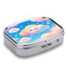 Cloud Pill Case Portable Square Pill Organizer Metal Vitamin Medicine Case Daily Travel Pill Box with 2 Compartments for Vitamins Fish Oils Supplements view 3