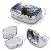 Cold Forest Snowy Deer Pill Case Portable Square Pill Organizer Metal Vitamin Medicine Case Daily Travel Pill Box with 2 Compartments for Vitamins Fish Oils Supplements view 2