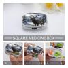 Cold Forest Snowy Deer Pill Case Portable Square Pill Organizer Metal Vitamin Medicine Case Daily Travel Pill Box with 2 Compartments for Vitamins Fish Oils Supplements view 4