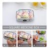 Bunny Floral Eggs Pill Case Portable Square Pill Organizer Metal Vitamin Medicine Case Daily Travel Pill Box with 2 Compartments for Vitamins Fish Oils Supplements view 4