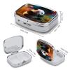 Bamboo Scented Little Bear Pill Case Portable Square Pill Organizer Metal Vitamin Medicine Case Daily Travel Pill Box with 2 Compartments for Vitamins Fish Oils Supplements view 2