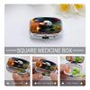 Bamboo Scented Little Bear Pill Case Portable Square Pill Organizer Metal Vitamin Medicine Case Daily Travel Pill Box with 2 Compartments for Vitamins Fish Oils Supplements view 4