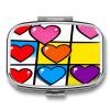 Carnival of Love Pill Case Portable Square Pill Organizer Metal Vitamin Medicine Case Daily Travel Pill Box with 2 Compartments for Vitamins Fish Oils Supplements view 1