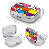 Carnival of Love Pill Case Portable Square Pill Organizer Metal Vitamin Medicine Case Daily Travel Pill Box with 2 Compartments for Vitamins Fish Oils Supplements view 2