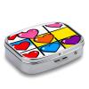 Carnival of Love Pill Case Portable Square Pill Organizer Metal Vitamin Medicine Case Daily Travel Pill Box with 2 Compartments for Vitamins Fish Oils Supplements view 3