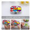 Carnival of Love Pill Case Portable Square Pill Organizer Metal Vitamin Medicine Case Daily Travel Pill Box with 2 Compartments for Vitamins Fish Oils Supplements view 4