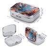 Floralsea Pill Case Portable Square Pill Organizer Metal Vitamin Medicine Case Daily Travel Pill Box with 2 Compartments for Vitamins Fish Oils Supplements view 2