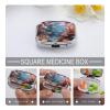Floralsea Pill Case Portable Square Pill Organizer Metal Vitamin Medicine Case Daily Travel Pill Box with 2 Compartments for Vitamins Fish Oils Supplements view 4