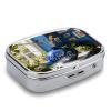 Bohemia Blue Pill Case Portable Square Pill Organizer Metal Vitamin Medicine Case Daily Travel Pill Box with 2 Compartments for Vitamins Fish Oils Supplements view 3