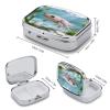 Axolotl Pill Case Portable Square Pill Organizer Metal Vitamin Medicine Case Daily Travel Pill Box with 2 Compartments for Vitamins Fish Oils Supplements view 2