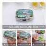 Axolotl Pill Case Portable Square Pill Organizer Metal Vitamin Medicine Case Daily Travel Pill Box with 2 Compartments for Vitamins Fish Oils Supplements view 4