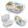 Birthday Pill Case Portable Square Pill Organizer Metal Vitamin Medicine Case Daily Travel Pill Box with 2 Compartments for Vitamins Fish Oils Supplements view 2