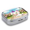 Birthday Pill Case Portable Square Pill Organizer Metal Vitamin Medicine Case Daily Travel Pill Box with 2 Compartments for Vitamins Fish Oils Supplements view 3