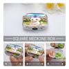Birthday Pill Case Portable Square Pill Organizer Metal Vitamin Medicine Case Daily Travel Pill Box with 2 Compartments for Vitamins Fish Oils Supplements view 4
