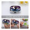 Feline Nocturne Pill Case Portable Square Pill Organizer Metal Vitamin Medicine Case Daily Travel Pill Box with 2 Compartments for Vitamins Fish Oils Supplements view 4