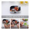 Crystal Horn Flame Lion Pill Case Portable Square Pill Organizer Metal Vitamin Medicine Case Daily Travel Pill Box with 2 Compartments for Vitamins Fish Oils Supplements view 4