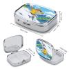 Downhill Skiing Pill Case Portable Square Pill Organizer Metal Vitamin Medicine Case Daily Travel Pill Box with 2 Compartments for Vitamins Fish Oils Supplements view 2