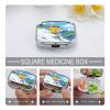 Downhill Skiing Pill Case Portable Square Pill Organizer Metal Vitamin Medicine Case Daily Travel Pill Box with 2 Compartments for Vitamins Fish Oils Supplements view 4