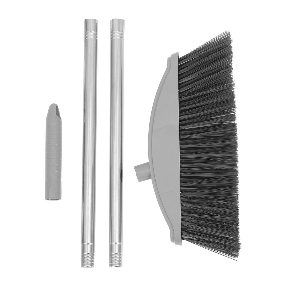 CALLARON Heavy Duty Broom with Long Handle and Stiff Bristles Nordic Gray Floor Cleaning Broom for Home Patio Garage Indoor Outdoor Use