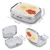 Daffodils Scarlet and Bone Bamboo Pill Case Portable Square Pill Organizer Metal Vitamin Medicine Case Daily Travel Pill Box with 2 Compartments for Vitamins Fish Oils Supplements view 2