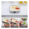Daffodils Scarlet and Bone Bamboo Pill Case Portable Square Pill Organizer Metal Vitamin Medicine Case Daily Travel Pill Box with 2 Compartments for Vitamins Fish Oils Supplements view 4