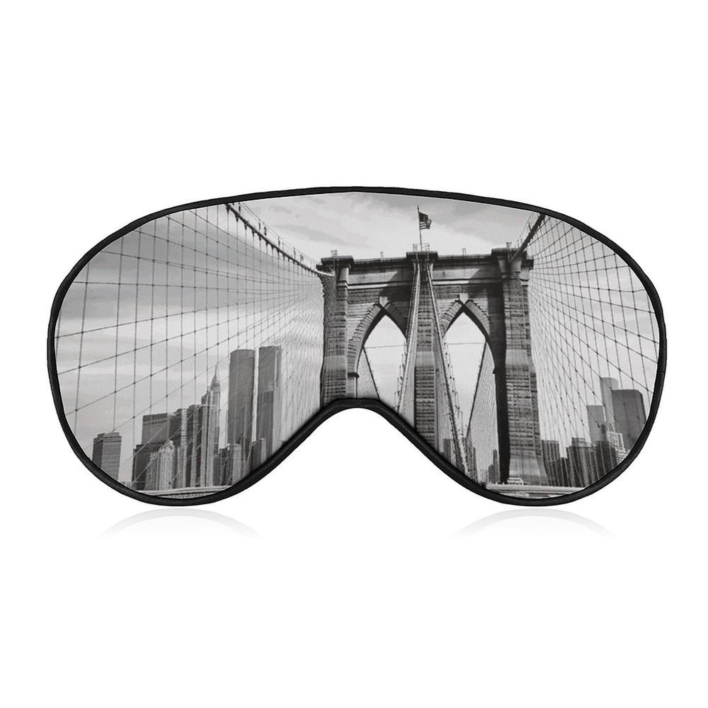 Brooklyn Bridge Sleep Mask for Women Men, Soft Eye Mask with Adjustable Strap for Sleeping, Light Blocking Travel Blindfold for Nap Comfortable Eye Cover for Home Office