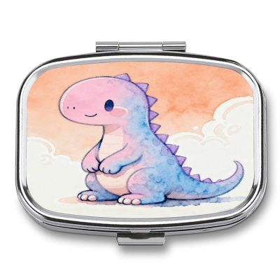Cloud Hidden Dragon Pill Case Portable Square Pill Organizer Metal Vitamin Medicine Case Daily Travel Pill Box with 2 Compartments for Vitamins Fish Oils Supplements