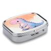 Cloud Hidden Dragon Pill Case Portable Square Pill Organizer Metal Vitamin Medicine Case Daily Travel Pill Box with 2 Compartments for Vitamins Fish Oils Supplements view 3