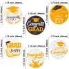 Ephlyn 54Pcs Edible 2026 Graduation Cupcake Toppers Wafer Paper Grad Cap Cupcake Picks Diploma Done Congrats Grad Cake Decorations for Class of 2026 Graduation Party Supplies Orange view 3