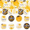 Ephlyn 54Pcs Edible 2026 Graduation Cupcake Toppers Wafer Paper Grad Cap Cupcake Picks Diploma Done Congrats Grad Cake Decorations for Class of 2026 Graduation Party Supplies Orange view 4