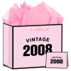 Wauprant 18th Birthday Gift Bag for Girls Vintage 2008 Pink Happy 18th Birthday Gift Bag with Tissue Paper and Card Rose Gold 18th Birthday Bag for Eighteen Year Old Bday Party Supplies view 1