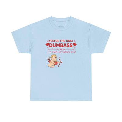 Tickle Stitch Cupid You're The Only Dumbass I'll Share My Snacks Light Blue