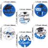 Ephlyn 54Pcs Edible 2026 Graduation Cupcake Toppers Wafer Paper Grad Cap Cupcake Picks Diploma Done Congrats Grad Cake Decorations for Class of 2026 Graduation Party Supplies White Blue view 3