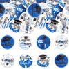 Ephlyn 54Pcs Edible 2026 Graduation Cupcake Toppers Wafer Paper Grad Cap Cupcake Picks Diploma Done Congrats Grad Cake Decorations for Class of 2026 Graduation Party Supplies White Blue view 4