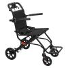 Lightweight Foldable Wheelchairs for Adults, Transport Chair with Auto-Brake and Safety Belt, All-Terrain Travel Wheel Chair with Breathable Foam Cushion, Support 220lbs (Black) view 1