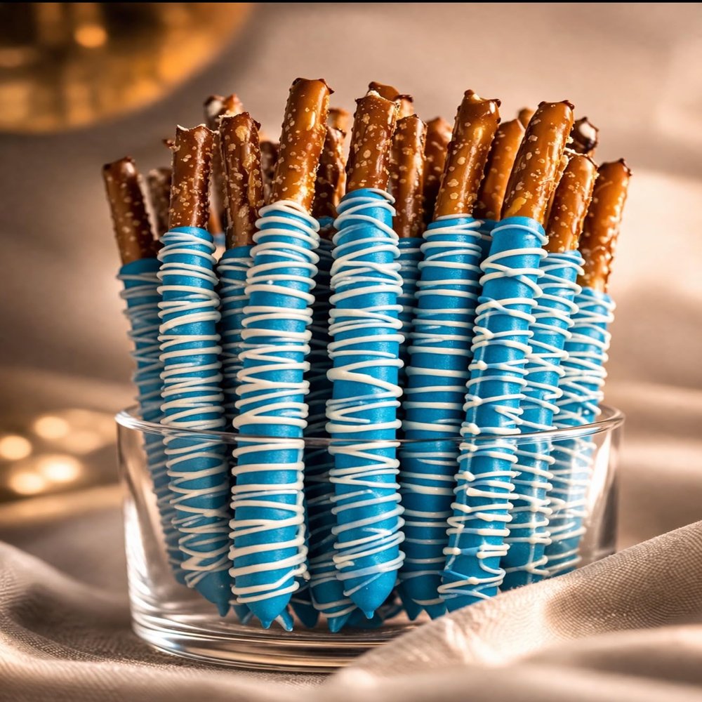 Chocolate Covered Pretzel Rods 12 Pieces (Blue)