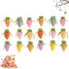 27Pcs Easter Goodie Bags Carrot Shaped Treat Bag Bulk,Easter Basket Stuffers Fabric Drawstring Candy Gift Bags for Egg Hunt Outdoor Party Supplies view 1