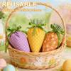 27Pcs Easter Goodie Bags Carrot Shaped Treat Bag Bulk,Easter Basket Stuffers Fabric Drawstring Candy Gift Bags for Egg Hunt Outdoor Party Supplies view 3