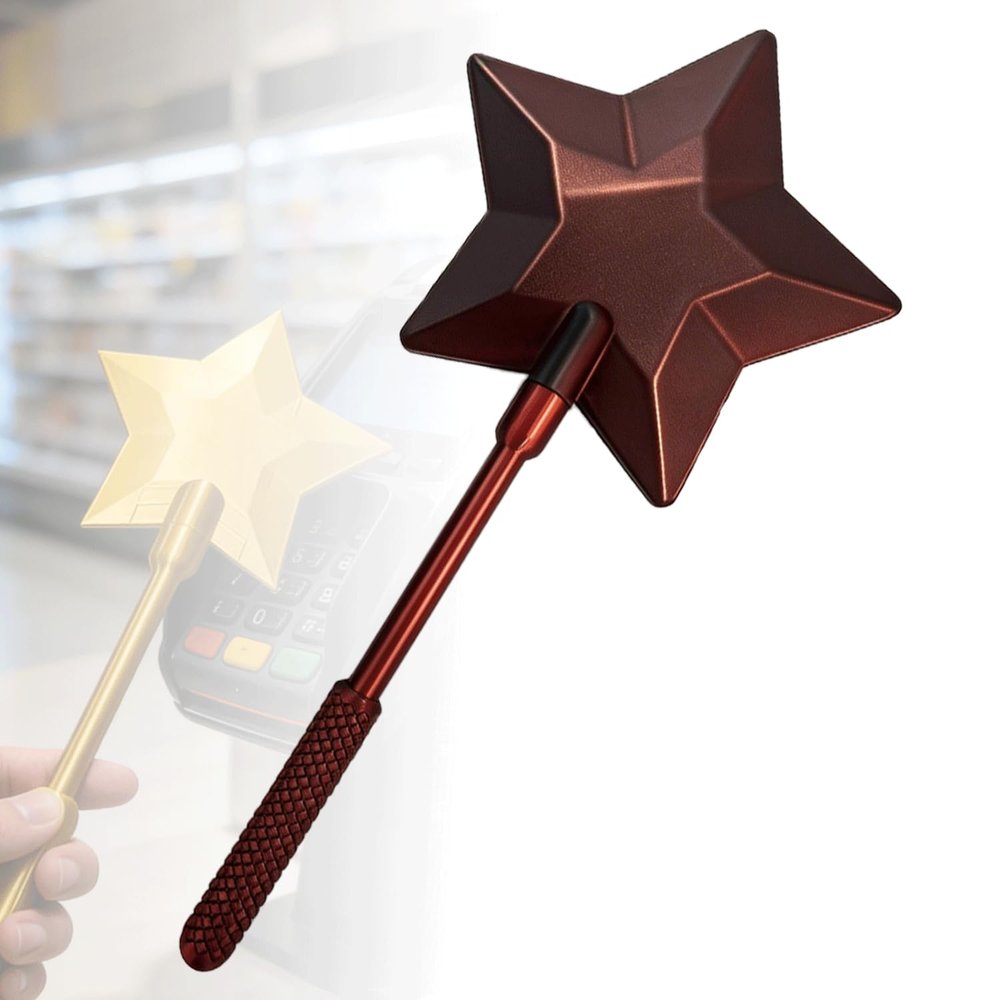 Younixo Credit Card Wand, Fairy Wand Credit Card Holder, Tap to Pay Wand Card Holder, Contactless Credit/Debit 3D Printed Magic Princess Star Wand for Women, Girls, Kids, Cute Cosplay Party Gift