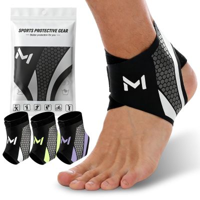 1PC Ankle Brace Compression Support Stabilizer, Adjustable Foot Ankle Protection, Lace-Up Sports Basketball Sprain Recovery for Women and Men (Gray)