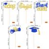 15 Pack 2026 Graduation Centerpieces Sticks, 2026 Graduation Party Decorations Class of 2026 Graduation Picks 2026 Graduation TableToppers for 2026 Graduation Party Decorations Gold Blue view 2