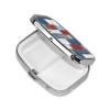 Old Wooden Planks Pill Box Square Metal Pill Case with 2 Compartment Travel Pill Organizer for Vitamins Medication view 2