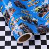 WRAPAHOLIC Reversible Monster Truck Birthday Wrapping Paper Roll - Mini Roll - 17 Inch x 16.5 Feet - Birthday Monster Truck Wrapping Paper with Checkered Flag Gift Wrap for Kids Boys, Baby Shower view 1
