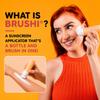 Brushi Refillable Sunscreen Applicator Bottle Easy Soft Brush Applicator for Sunscreen, Suncream & Lotion, Mess-Free Sunscreen for Kids & Adults, Travel Friendly Holds 3 oz (Go Pink) view 2