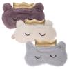 GARVALON 3pcs Plush Sleep Eye Mask Set, Wear-Resistant Adorable Eye Shades with Elastic Band, Soft Travel Sleeping Blindfold for Office and Nap, Breathable Light Blocking Cover view 1